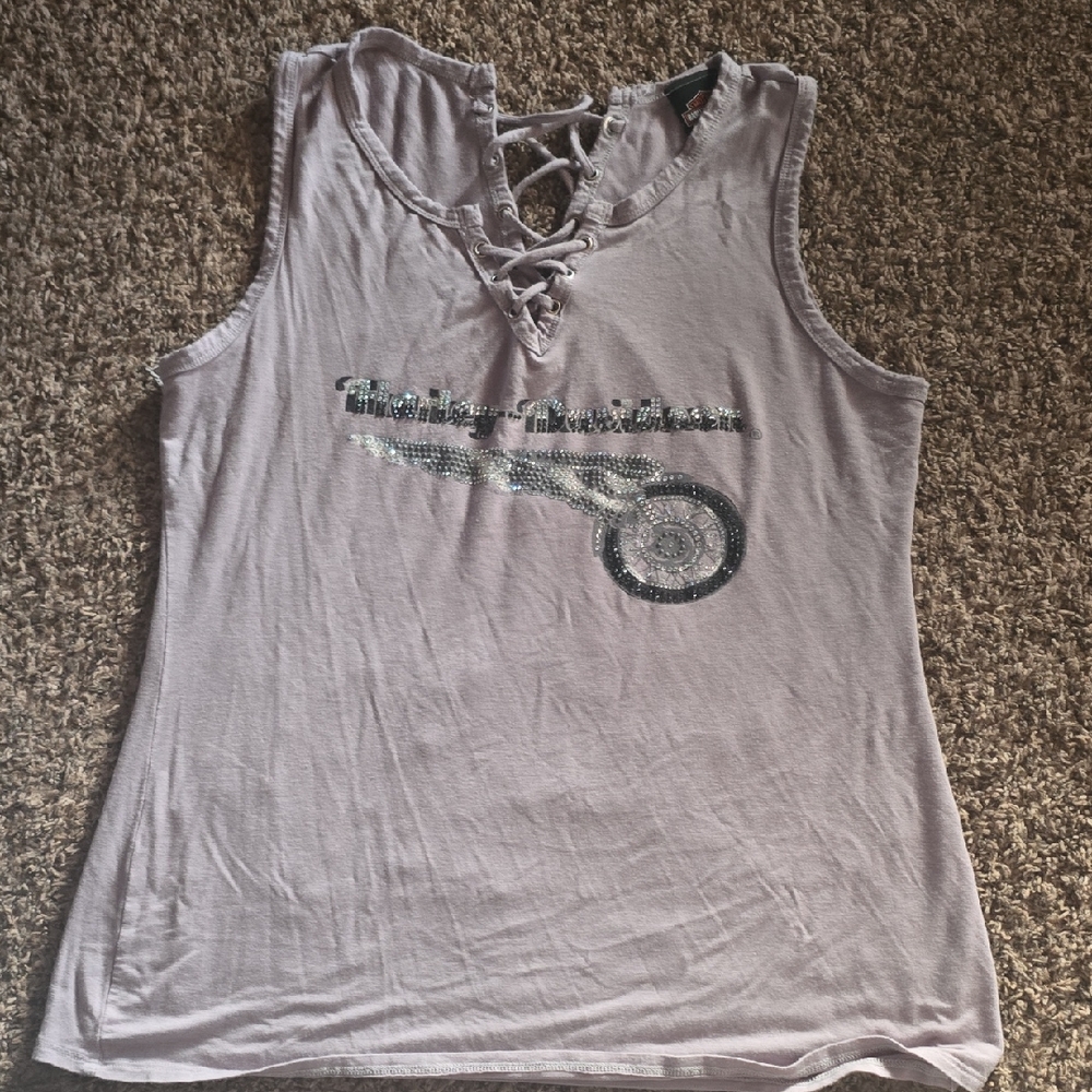 Harley-Davidson Silver/Lavender Graphic Tank Top
